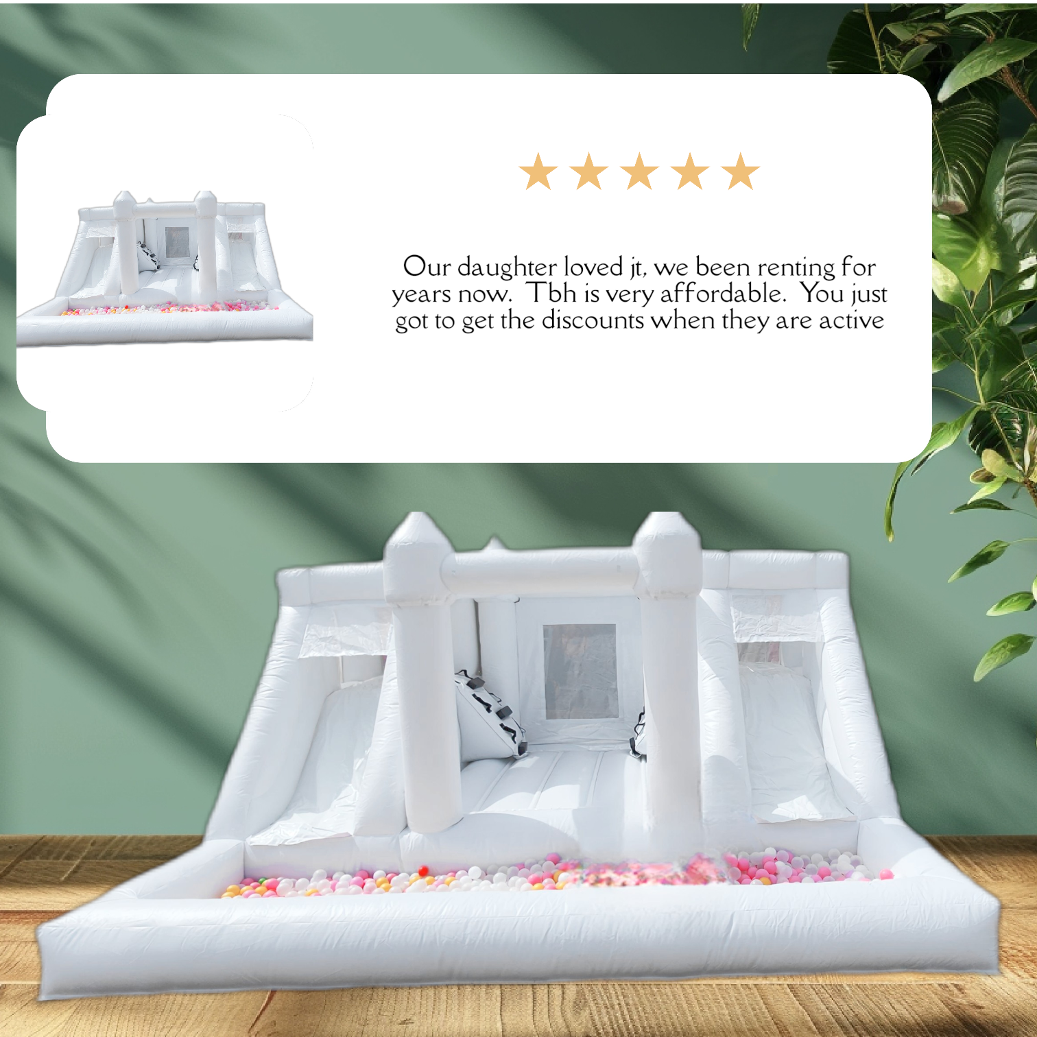 17ft Double Slide Bouncy Castle with attached Ballpit