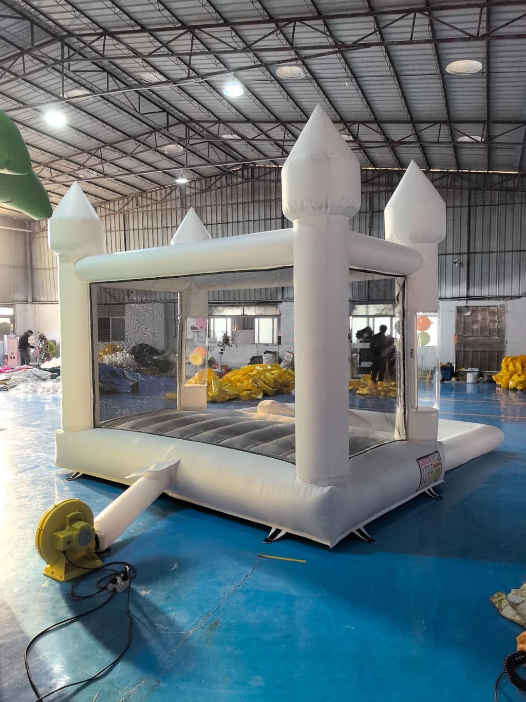 10ft White Balloon Pillar Bounce House with Ballpit