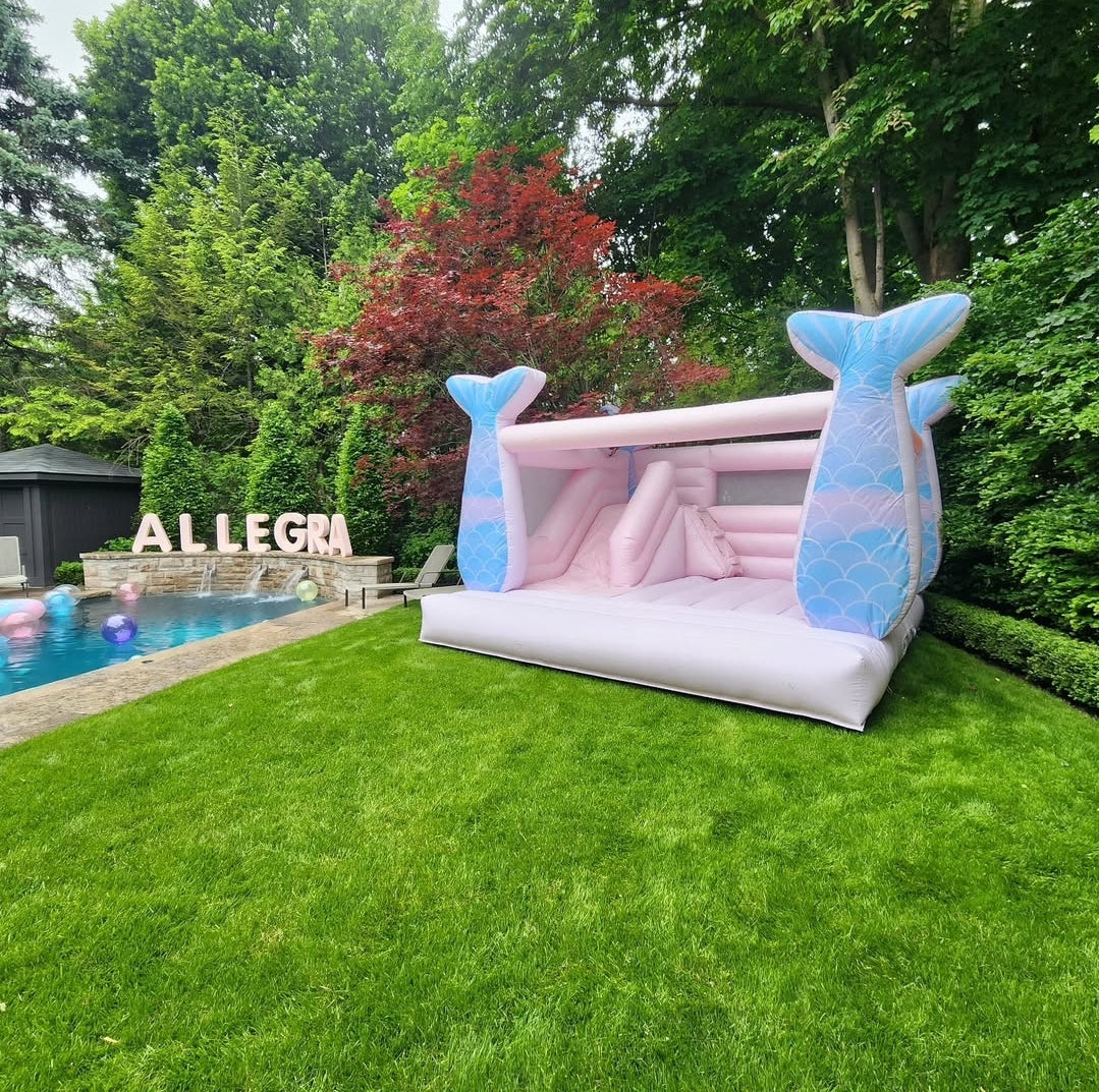 14ft Mermaid Bouncy Castle with Slide & Attached Ball Pit